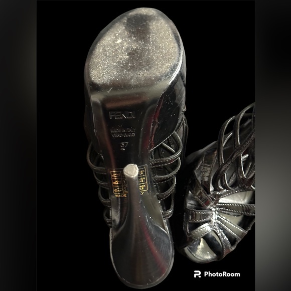 Authentic Fendi Slingback Patent Leather High Heal Sandals - Picture 2 of 5